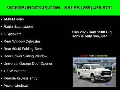 2026 RAM Ram 1500 RAM 1500 BIG HORN CREW CAB 4X4 5'7' BOX