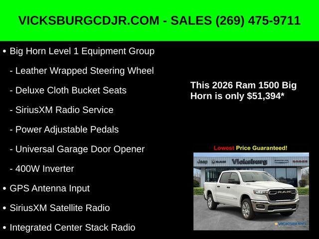 2026 RAM Ram 1500 RAM 1500 BIG HORN CREW CAB 4X4 5'7' BOX