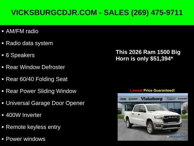 2026 RAM Ram 1500 RAM 1500 BIG HORN CREW CAB 4X4 5'7' BOX