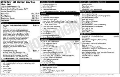 2026 RAM 1500 RAM 1500 BIG HORN CREW CAB 4X4 5'7' BOX
