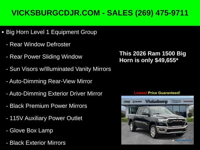 2026 RAM Ram 1500 RAM 1500 BIG HORN CREW CAB 4X4 5'7' BOX