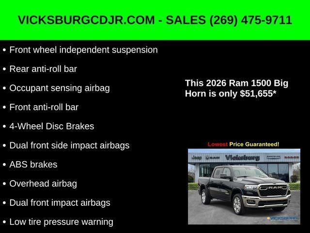 2026 RAM Ram 1500 RAM 1500 BIG HORN CREW CAB 4X4 5'7' BOX