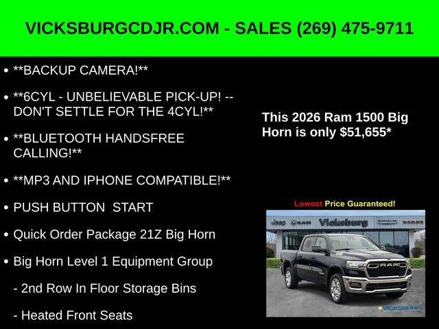 2026 RAM Ram 1500 RAM 1500 BIG HORN CREW CAB 4X4 5'7' BOX