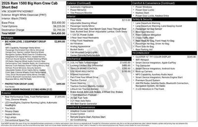 2026 RAM 1500 RAM 1500 BIG HORN CREW CAB 4X4 5'7' BOX