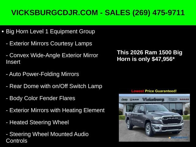 2026 RAM Ram 1500 RAM 1500 BIG HORN CREW CAB 4X4 5'7' BOX