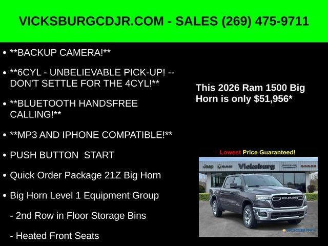 2026 RAM Ram 1500 RAM 1500 BIG HORN CREW CAB 4X4 5'7' BOX