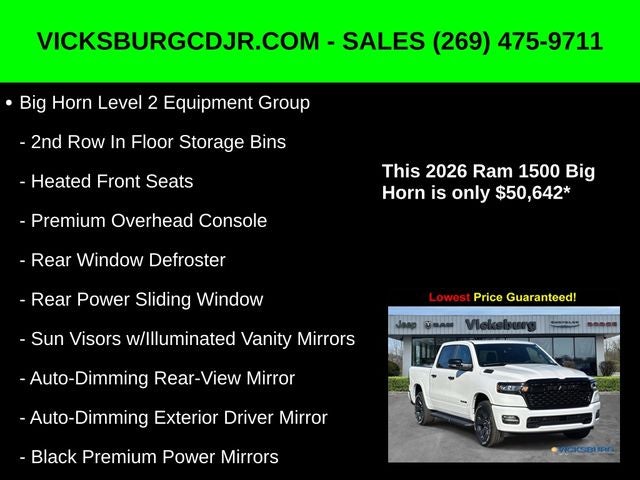 2026 RAM Ram 1500 RAM 1500 BIG HORN CREW CAB 4X4 5'7' BOX