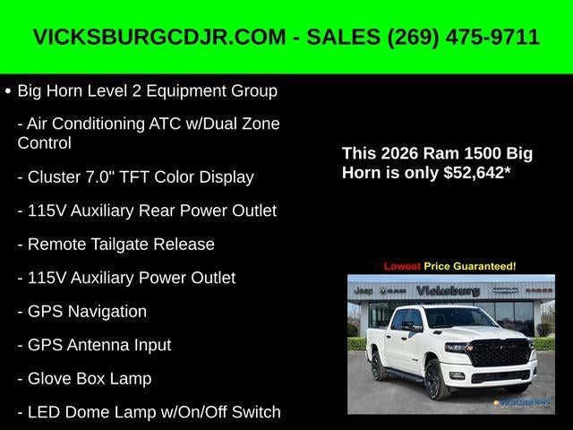 2026 RAM Ram 1500 RAM 1500 BIG HORN CREW CAB 4X4 5'7' BOX