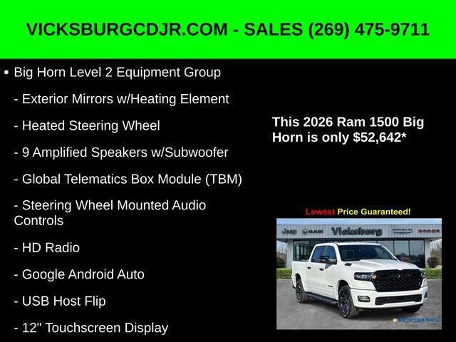 2026 RAM Ram 1500 RAM 1500 BIG HORN CREW CAB 4X4 5'7' BOX