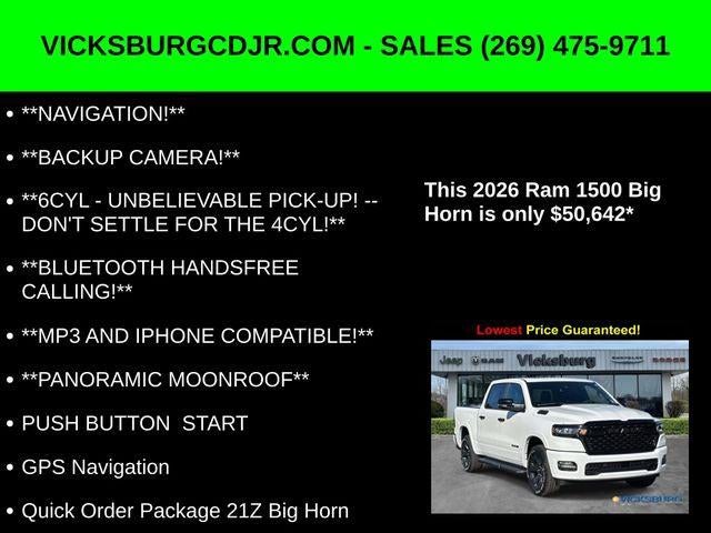 2026 RAM Ram 1500 RAM 1500 BIG HORN CREW CAB 4X4 5'7' BOX