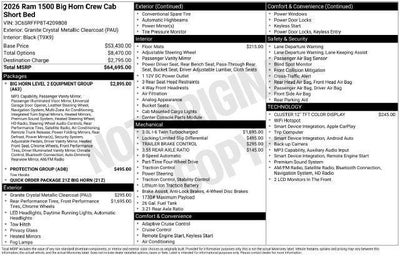 2026 RAM 1500 RAM 1500 BIG HORN CREW CAB 4X4 5'7' BOX