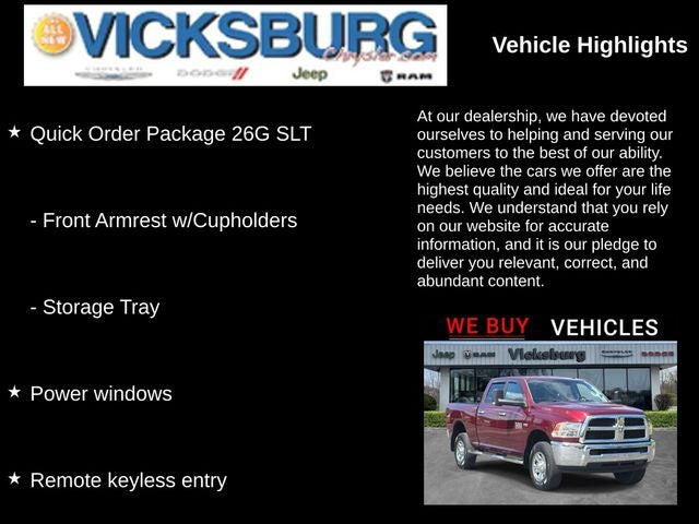 2017 RAM 2500 SLT Crew Cab 4x4 6'4' Box