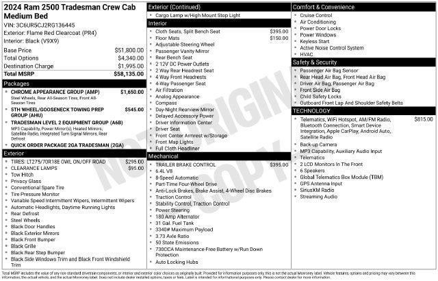 2024 RAM 2500 Tradesman Crew Cab 4x4 6'4' Box