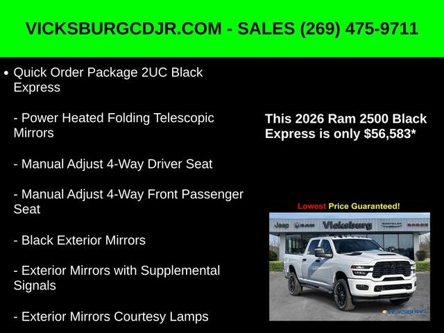 2026 RAM Ram 2500 RAM 2500 BLACK EXPRESS CREW CAB 4X4 6'4' BOX