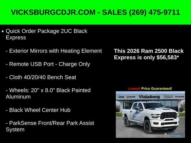 2026 RAM Ram 2500 RAM 2500 BLACK EXPRESS CREW CAB 4X4 6'4' BOX
