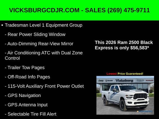 2026 RAM Ram 2500 RAM 2500 BLACK EXPRESS CREW CAB 4X4 6'4' BOX