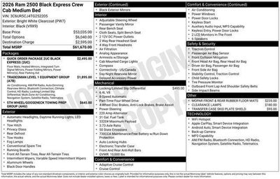 2026 RAM Ram 2500 RAM 2500 BLACK EXPRESS CREW CAB 4X4 6'4' BOX