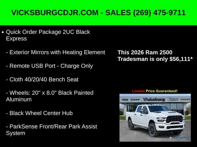 2026 RAM Ram 2500 RAM 2500 BLACK EXPRESS CREW CAB 4X4 6'4' BOX