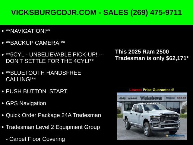 2025 RAM Ram 2500 RAM 2500 TRADESMAN CREW CAB 4X4 6'4' BOX