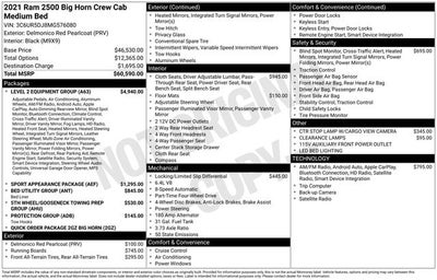2021 RAM 2500 Big Horn Crew Cab 4x4 6'4' Box
