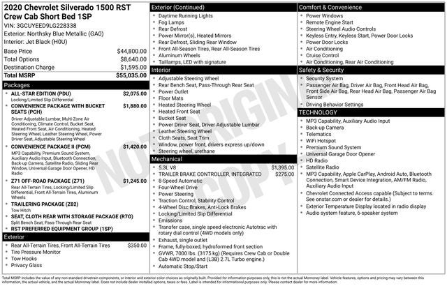 2020 Chevrolet Silverado 1500 4WD Crew Cab Short Bed RST