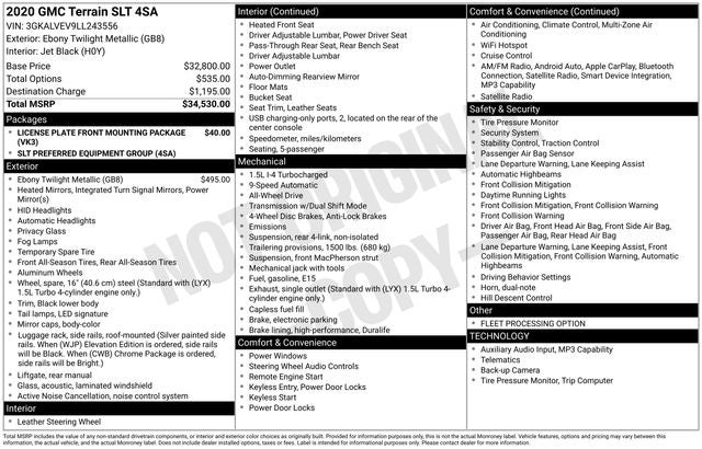 2020 GMC Terrain AWD SLT