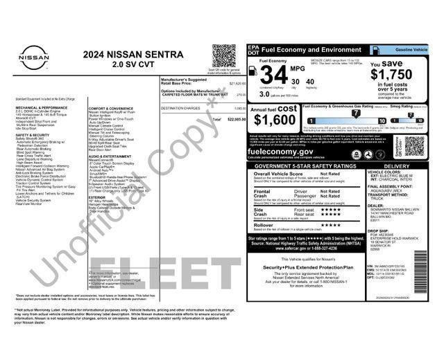 2024 Nissan Sentra SV Xtronic CVT