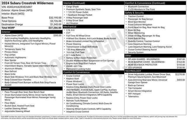 2024 Subaru Crosstrek Wilderness