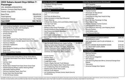 2022 Subaru Ascent Onyx Edition