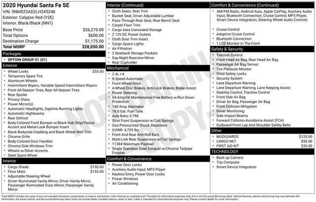 2020 Hyundai Santa Fe SE