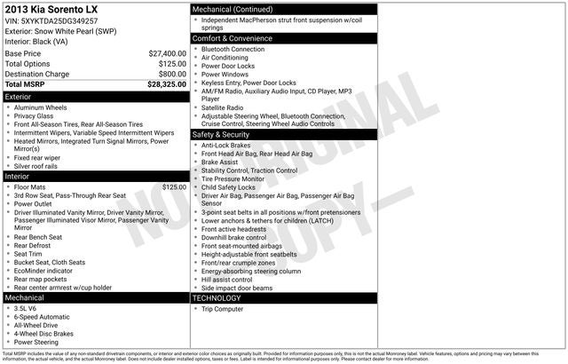 2013 Kia Sorento LX V6