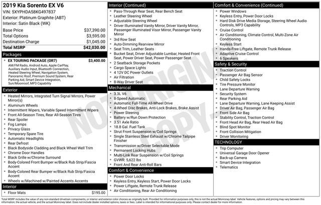 2019 Kia Sorento 3.3L EX