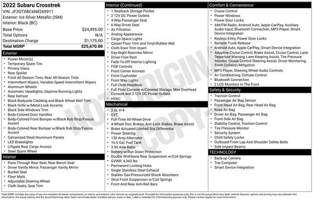 2022 Subaru Crosstrek Base