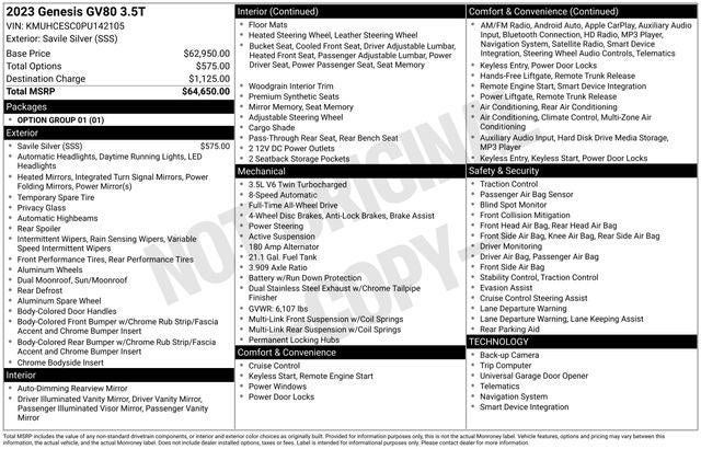 2023 Genesis GV80 3.5T AWD