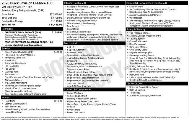 2020 Buick Envision AWD Essence