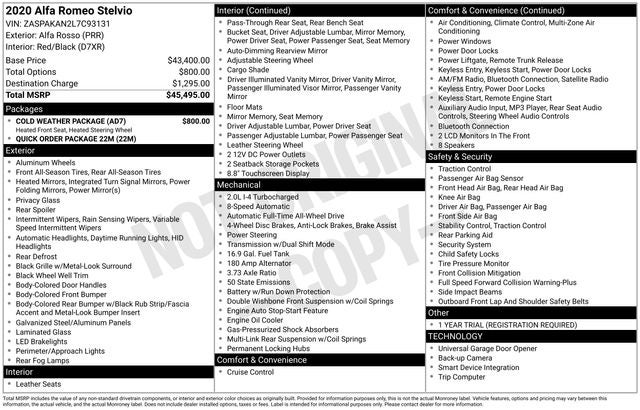 2020 Alfa Romeo Stelvio AWD